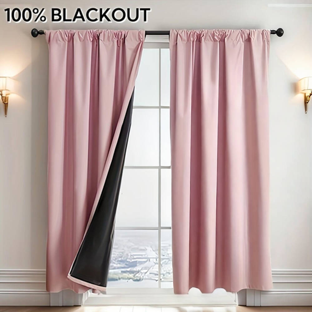 Lighting Decoration Ideas - 1pc 100% Blackout Curtain with Black