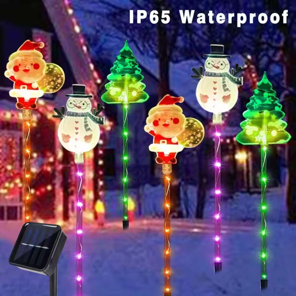 Lighting Tree Decor - 1Set of Solar Santa Claus&Christmas Tree