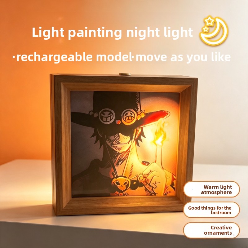 Lighting Decor Photos - One Piece cartoon poster light painting