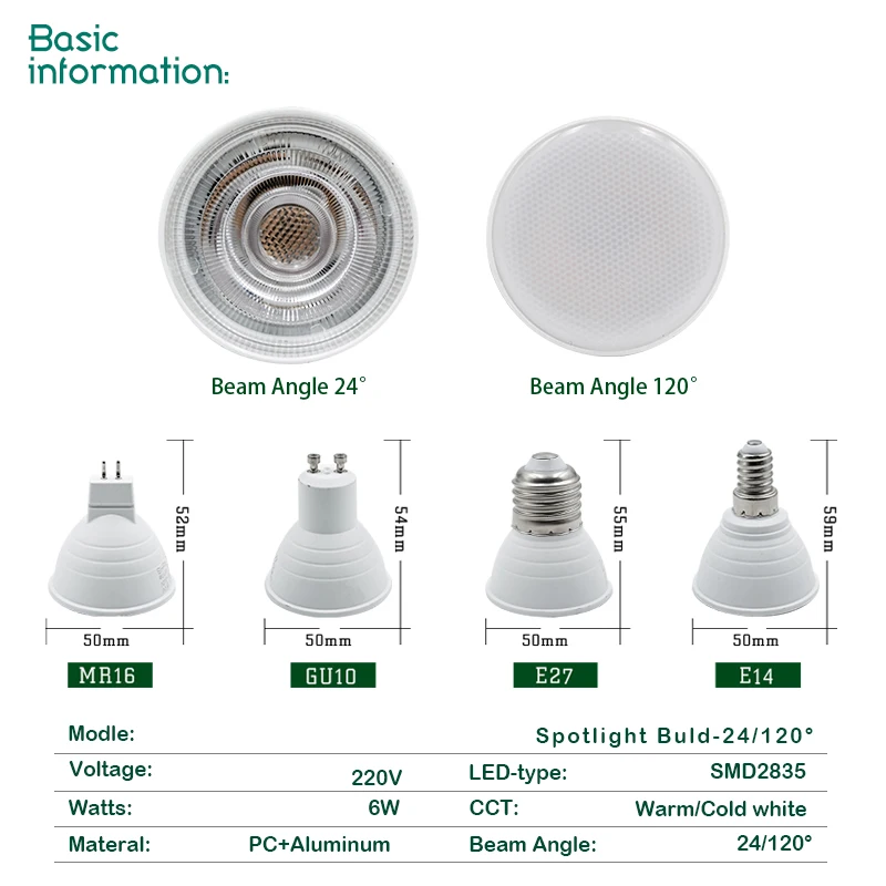 10pcs LED Bulbs E27/E14 MR16 G - огляд і ціна Decor Lighting Hours