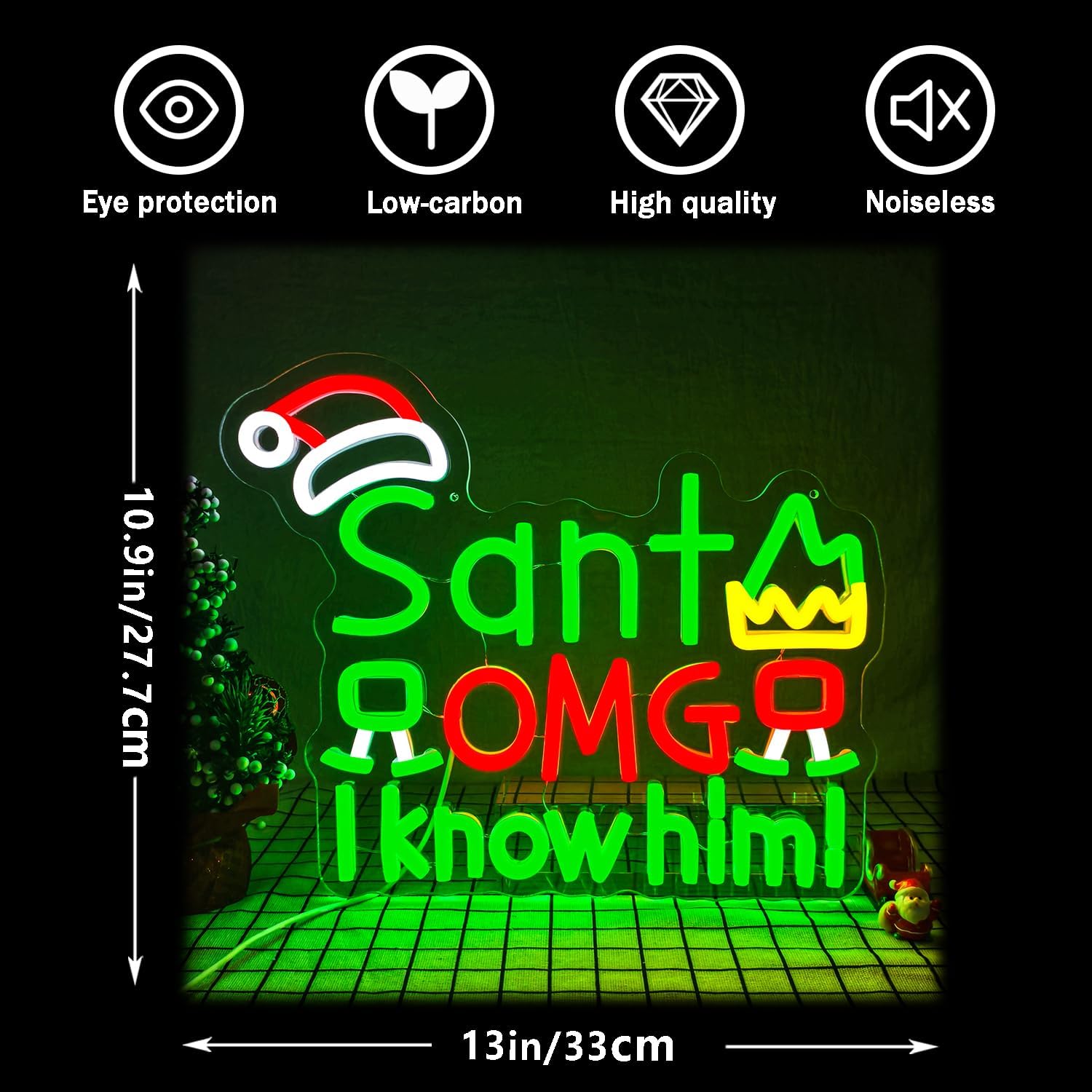 USB Santa OMG I Know Him Neon  - огляд і ціна Santa'S Elves Holiday Lighting & Decor Llc