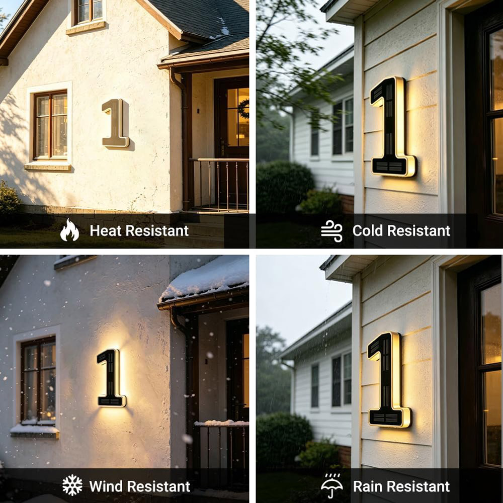 12cm Solar Outdoor House Numbe - огляд і ціна Decor Lighting Address