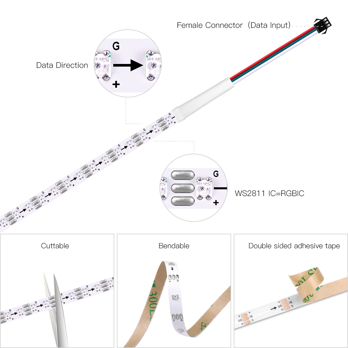 Smart RGBIC WS2812B IC Pixels  - огляд і ціна Decor Lighting Address