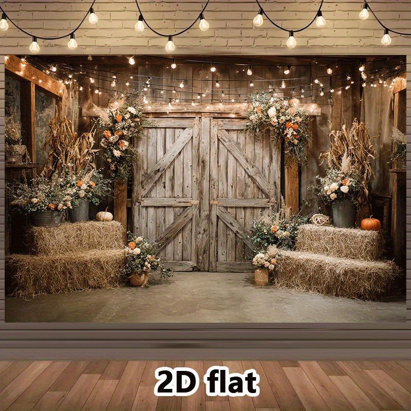2D Flat, Rustic Barn Tapestry  - огляд і ціна Lighting Decor Photos