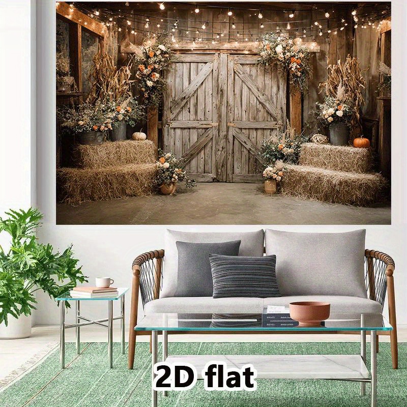 2D Flat, Rustic Barn Tapestry  - огляд і ціна Lighting Decor Photos