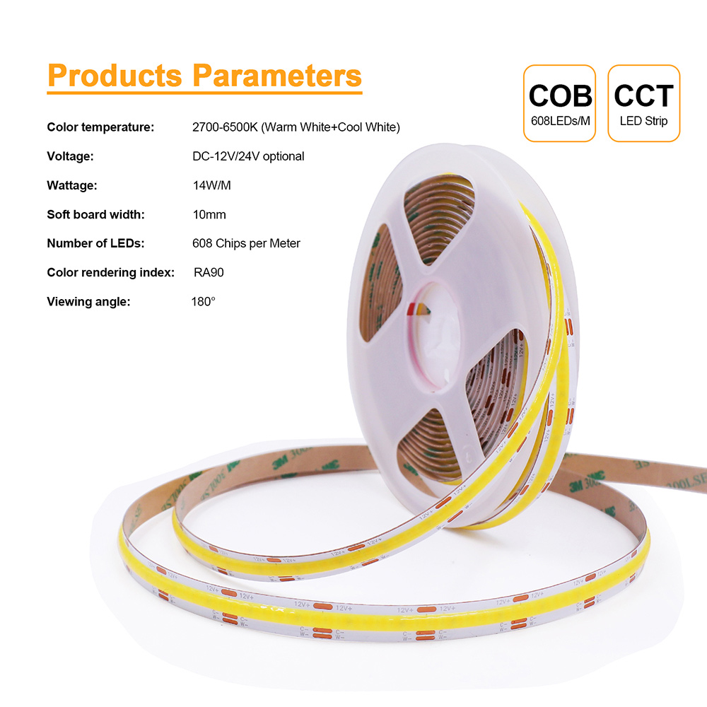 12V 24V COB CCT Led Strip Ligh - огляд і ціна Decor Lighting Hours
