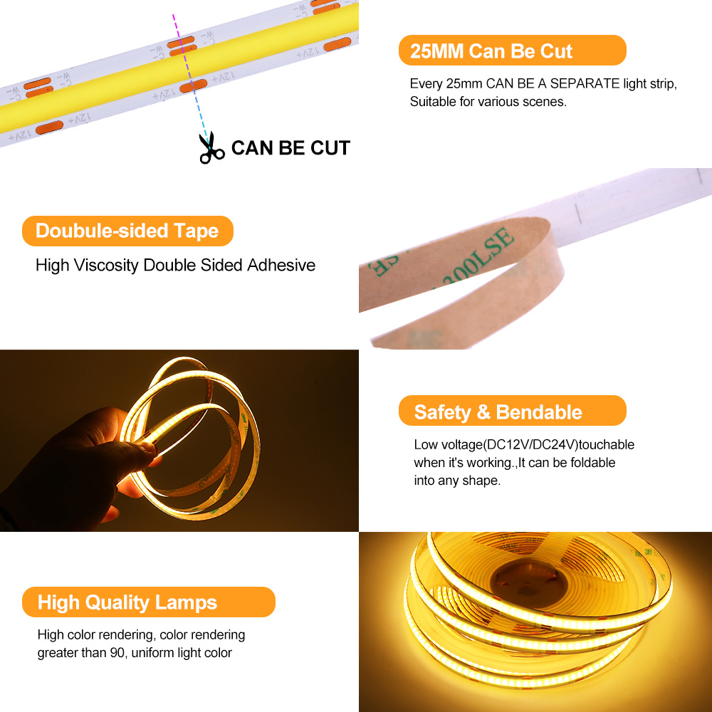 12V 24V COB CCT Led Strip Ligh - огляд і ціна Decor Lighting Hours