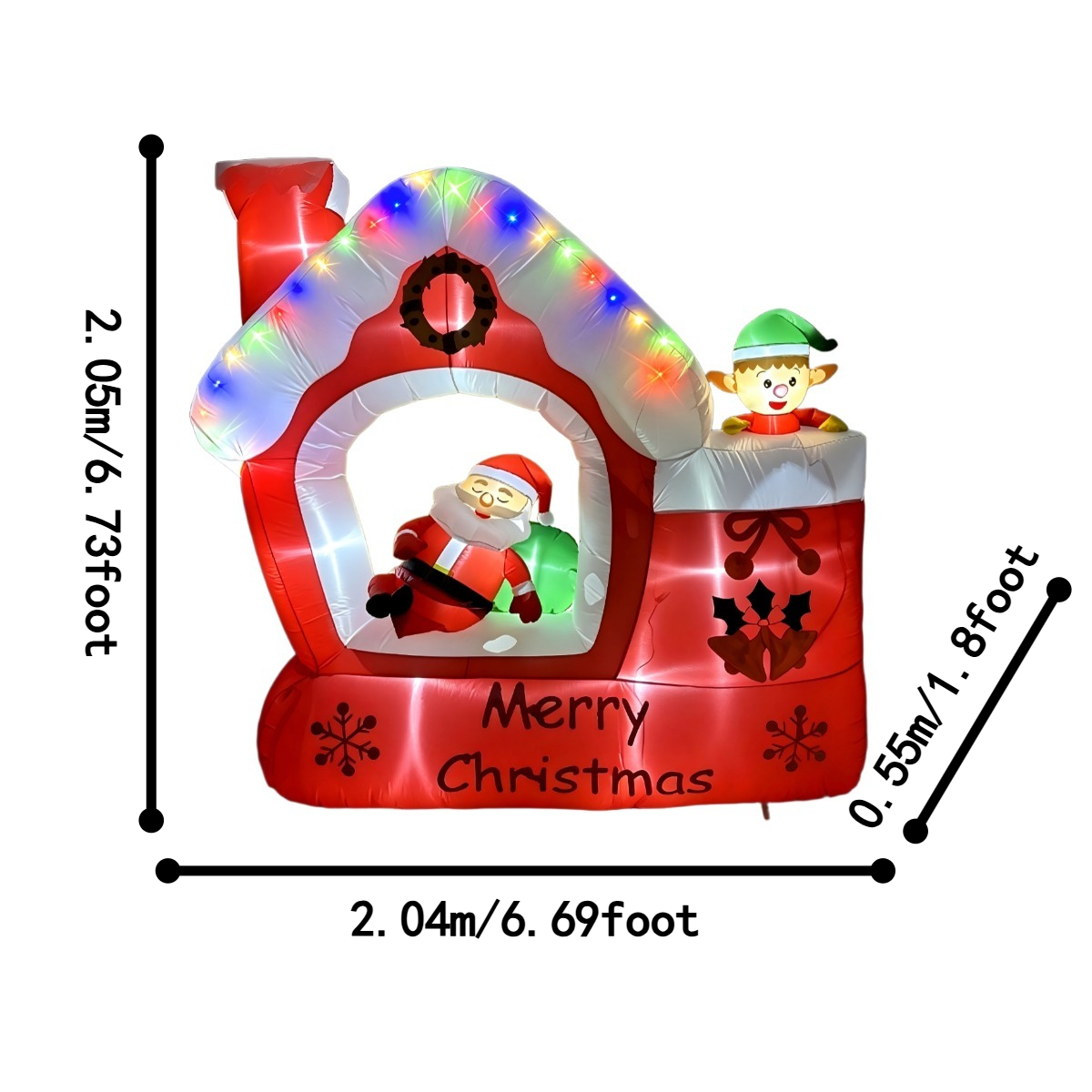 6.7FT Christmas Inflatable Orn - огляд і ціна Santa'S Elves Holiday Lighting & Decor Llc
