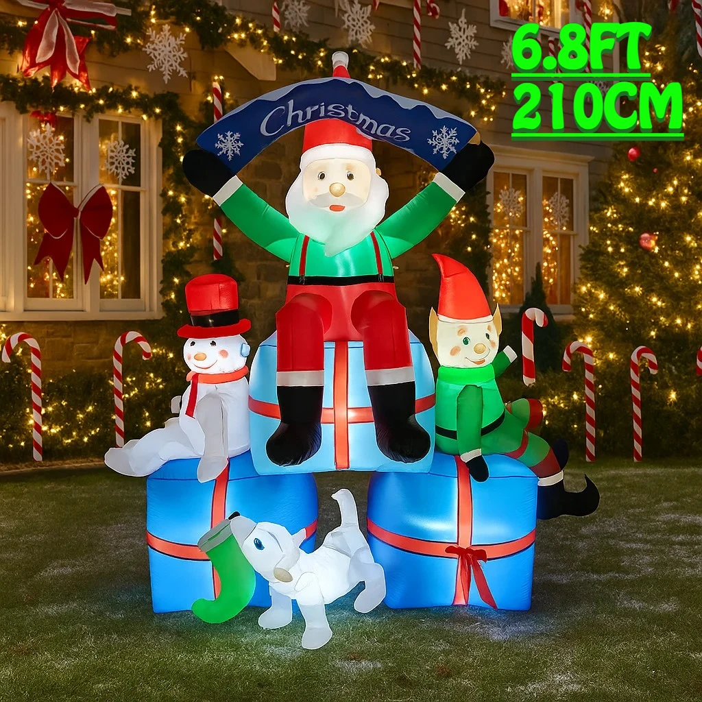 2.1M/6.8FT Snowman Santa Elf D - огляд і ціна Santa'S Elves Holiday Lighting & Decor Llc