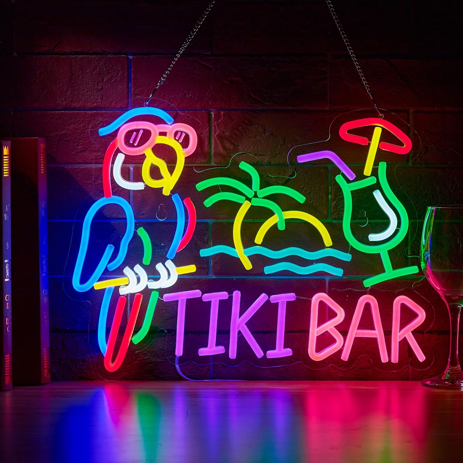 Tiki Bar Parrot Palm Tree Neon - огляд і ціна Lighting Tree Decor