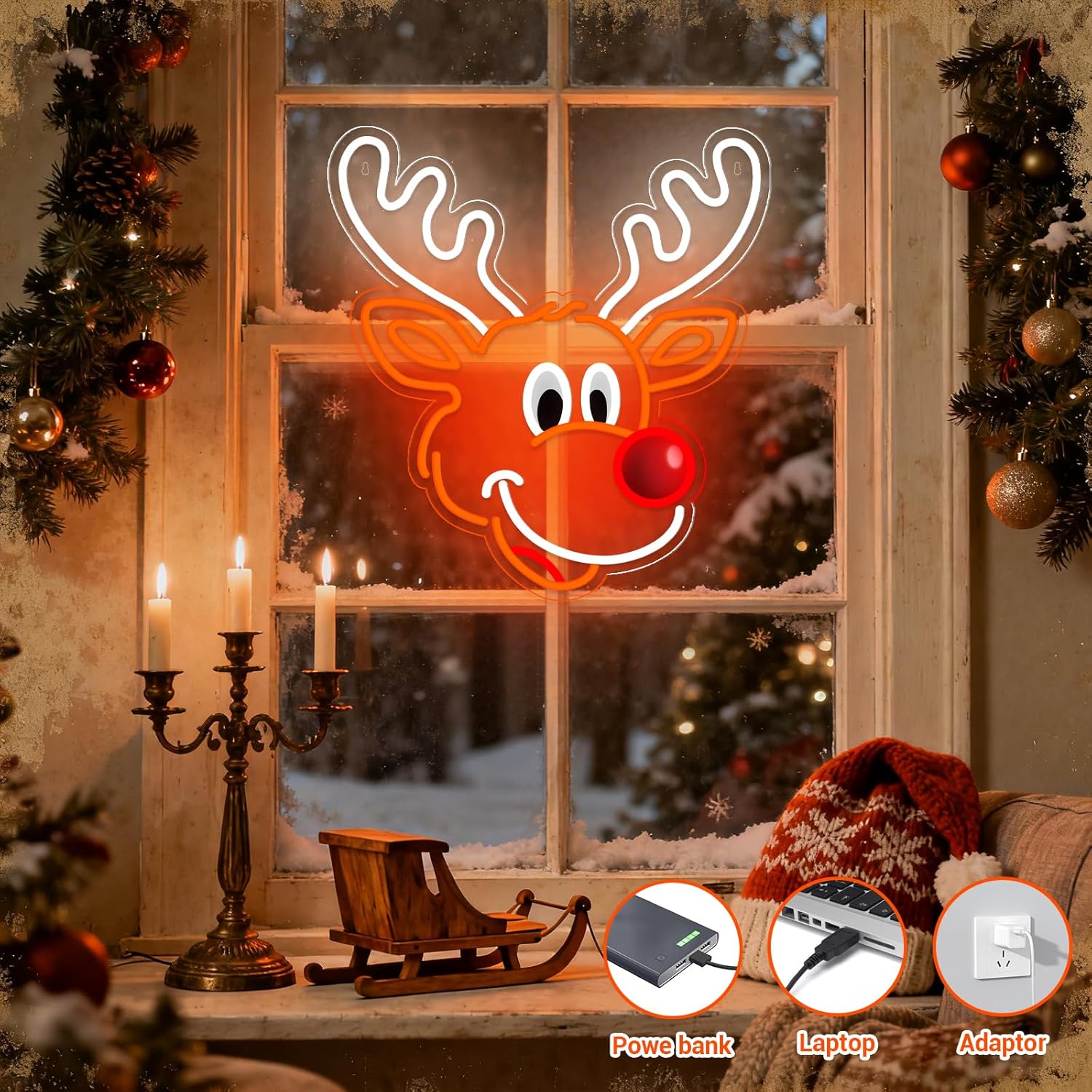 Cute Christmas Reindeer Neon S - огляд і ціна Lighting Decoration Ideas For Home