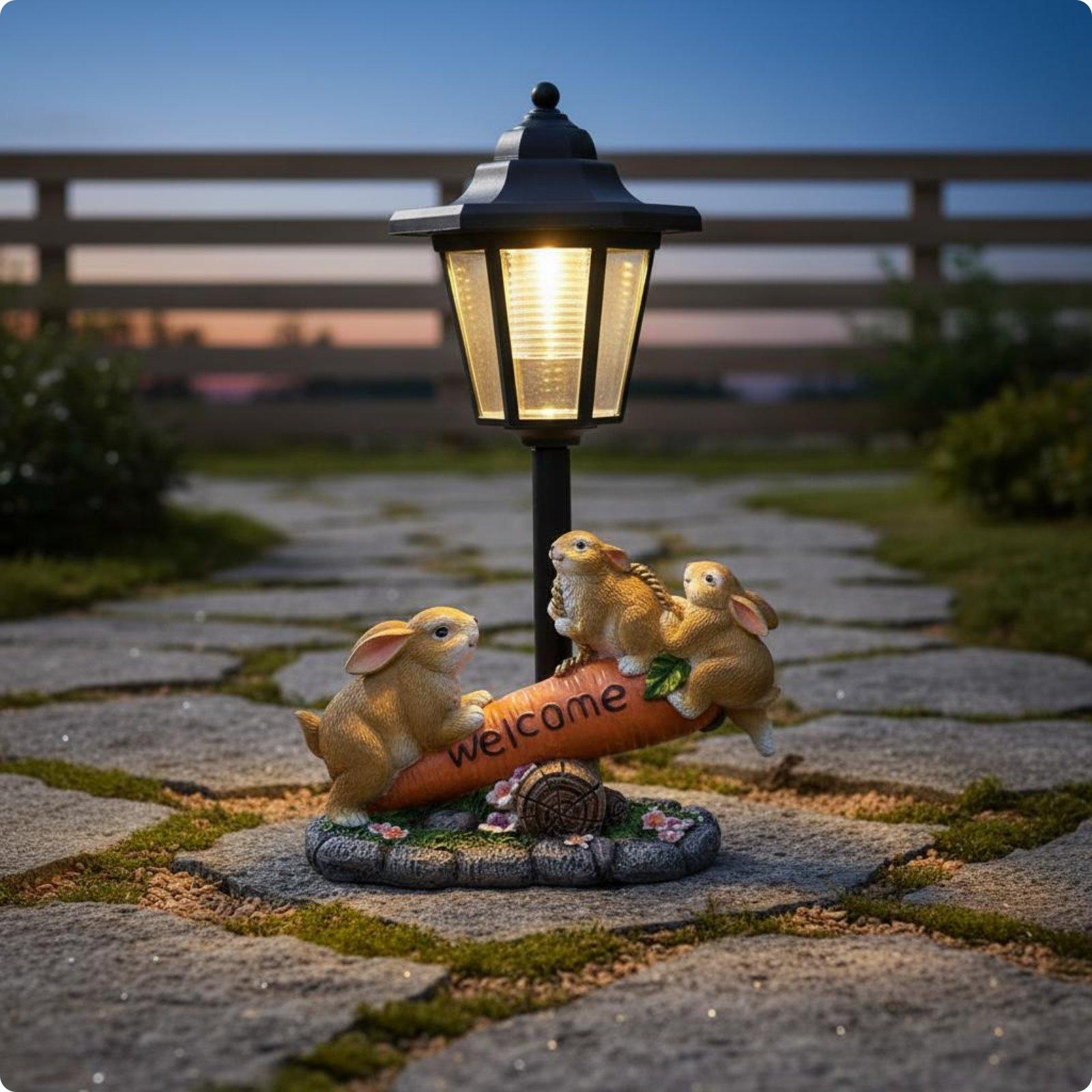 Solar Rabbit Statue Decorative - огляд і ціна Lighting Decoration Ideas