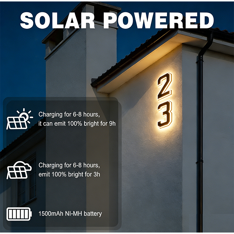 Outdoor Solar Address Number L - огляд і ціна Decor Lighting Address