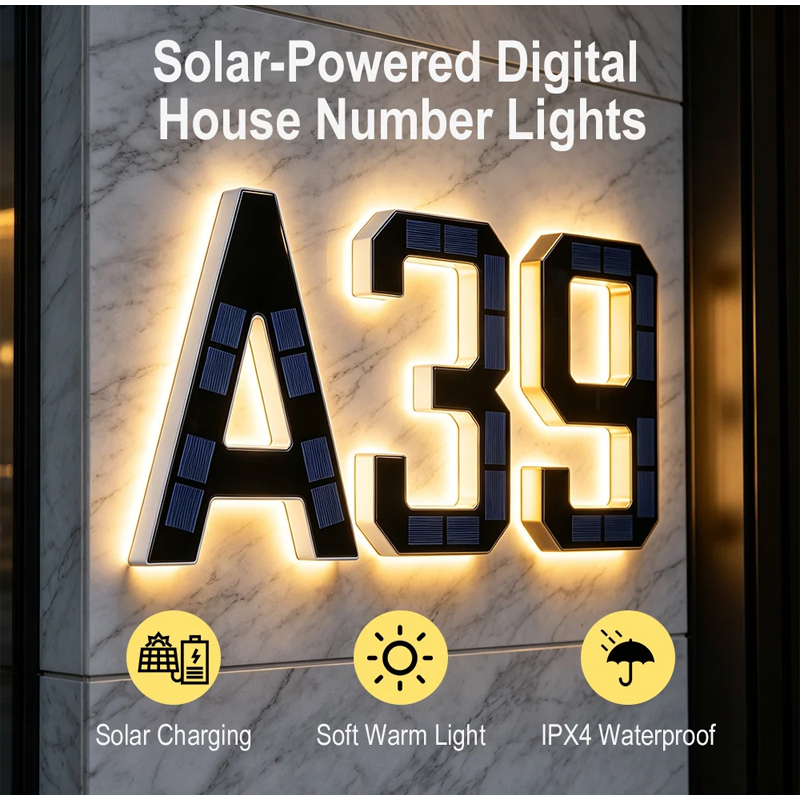 Outdoor Solar Address Number L - огляд і ціна Decor Lighting Address