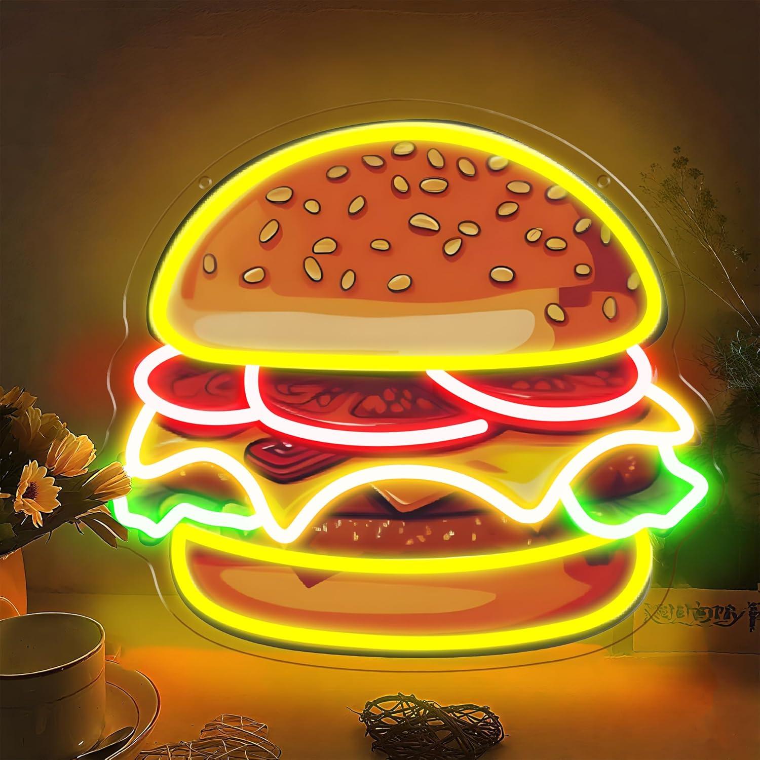Burger Neon Sign LED Hamburger - огляд і ціна Lighting Decoration Ideas
