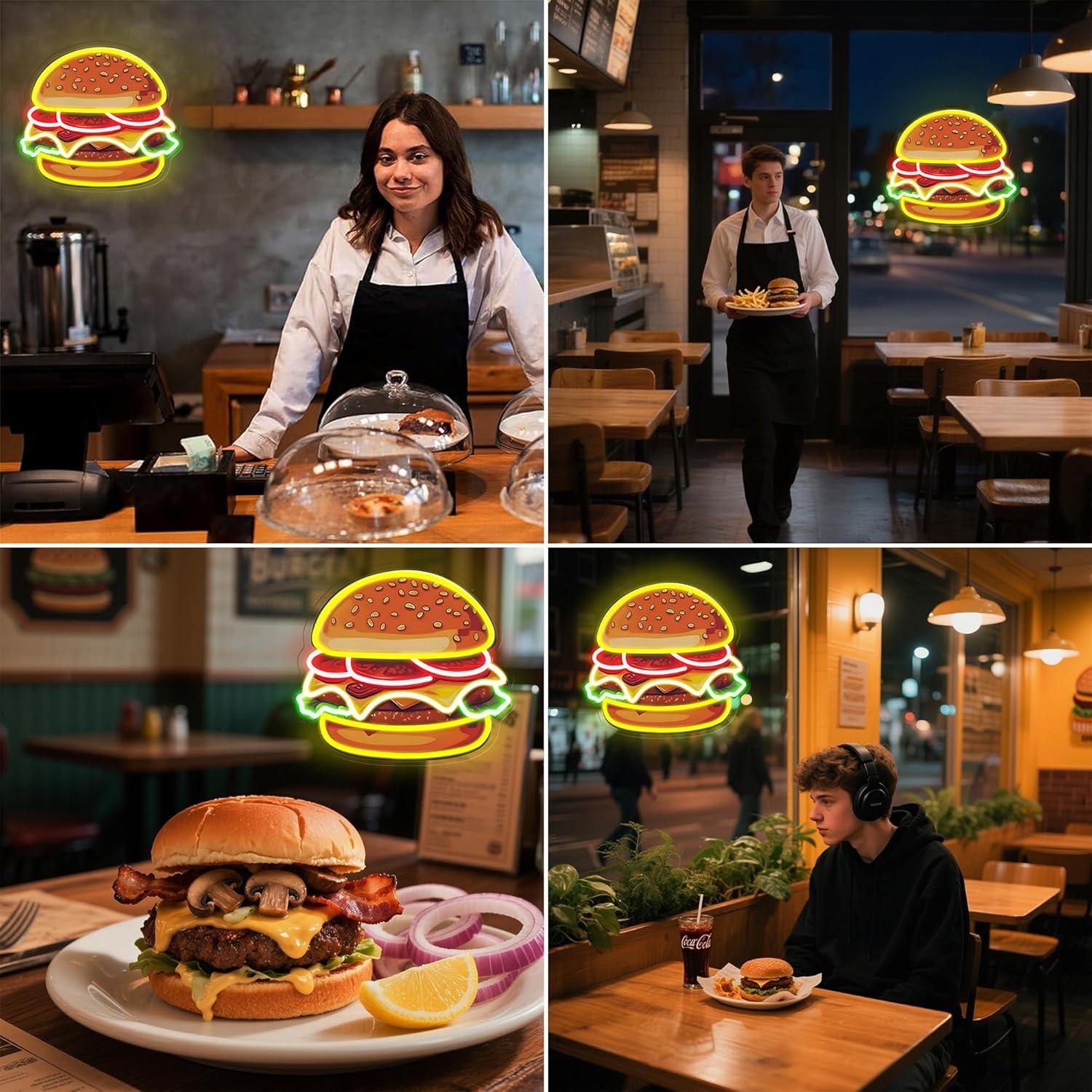 Burger Neon Sign LED Hamburger - огляд і ціна Lighting Decoration Ideas