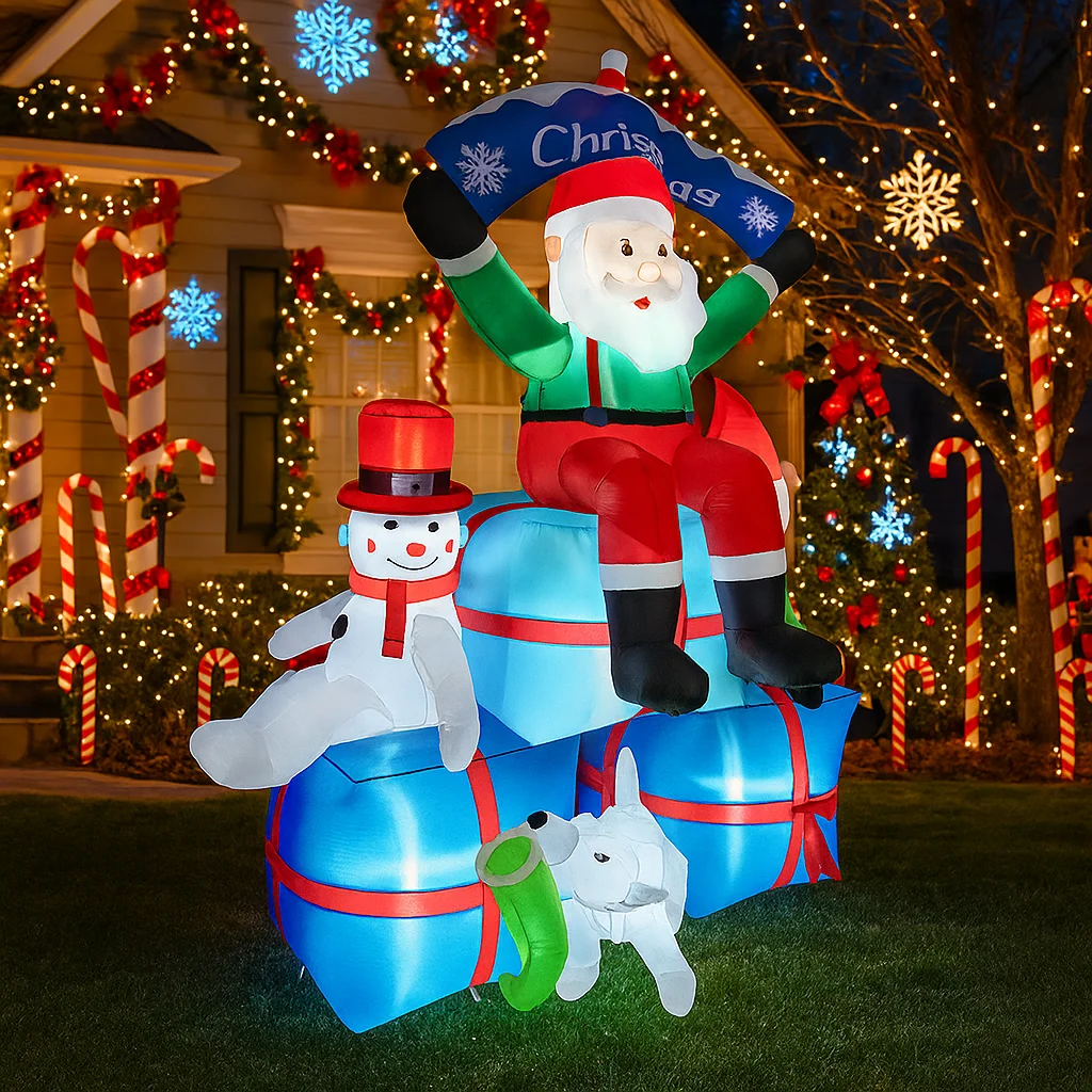 2.1M/6.8FT Inflatable Santa Cl - огляд і ціна Santa'S Elves Holiday Lighting & Decor Llc